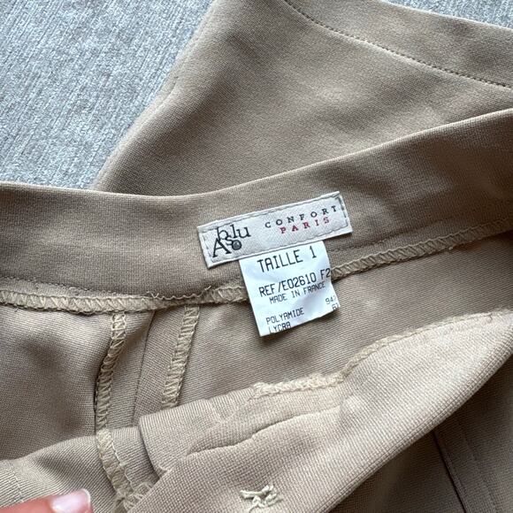 Beige Suede Panel Trousers - Picture 3 of 8
